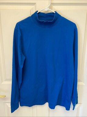 Lands' End Royal Blue Long-Sleeve Mock Neck Tee